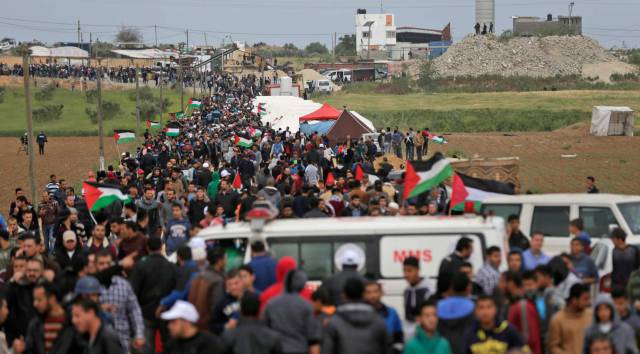 Quince palestinos muertos en Gaza en las protestas que durarán seis semanas