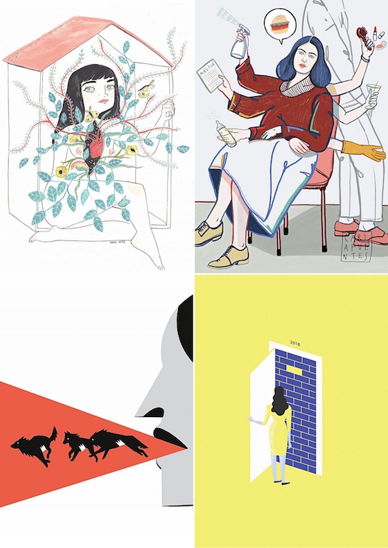 Ilustraciones de María Hesse, Carla Fuentes, Carla Berrocal y Marga Castaño.