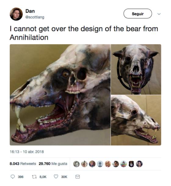 El oso mutante de Annihilation: el material del que están hechas las pesadillas.