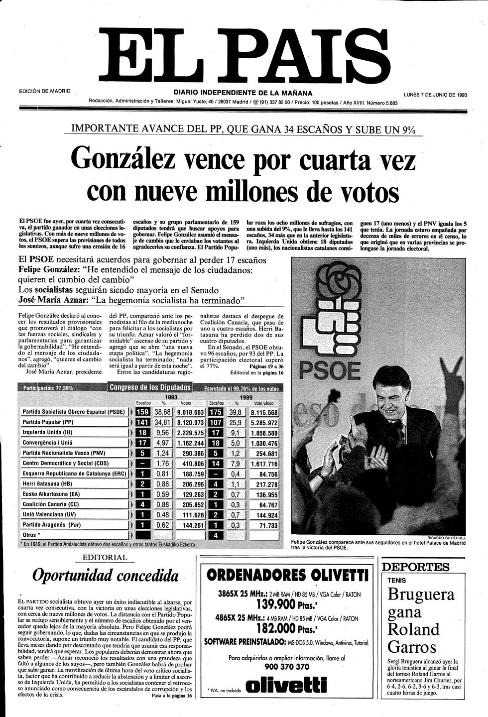 Resultado de imagen de elecciones generales 1993