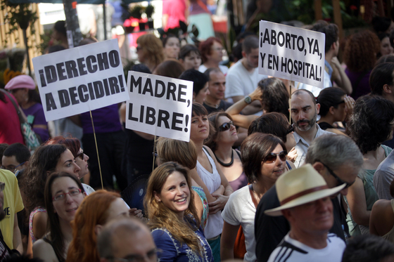 Manifestación contra la reforma del aborto que plantea el ministro de Justicia. /SANTI BURGOS