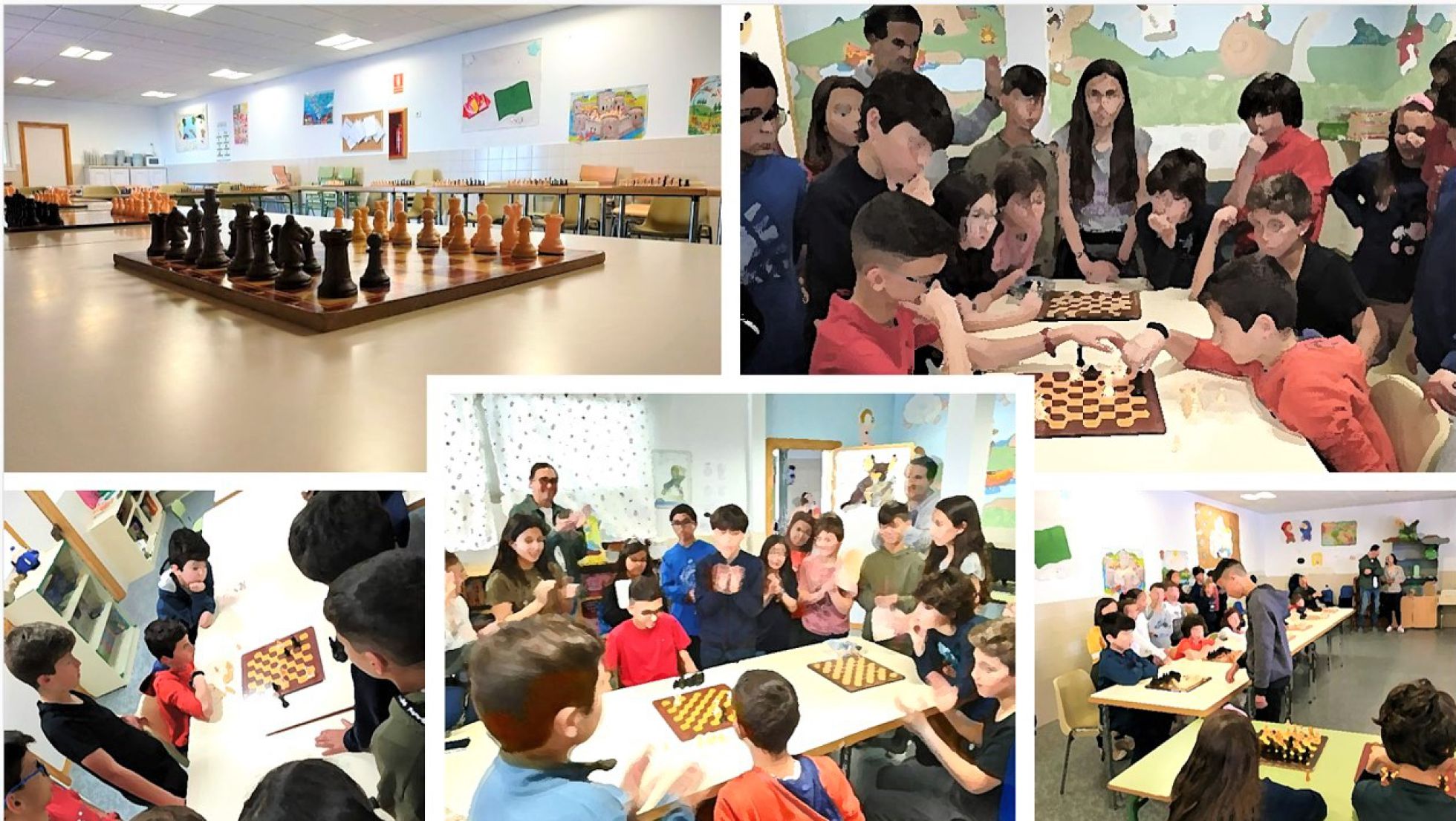 Simultanea de ajedrez. Marcos de 13 años, jugando con 16 finalistas del torneo de ajedrez | COLEGIO PÚBLICO ‘CALYPO’