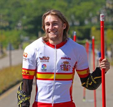 El deportista Marc Morera durante un entrenamiento previo a los World Roller Games. 