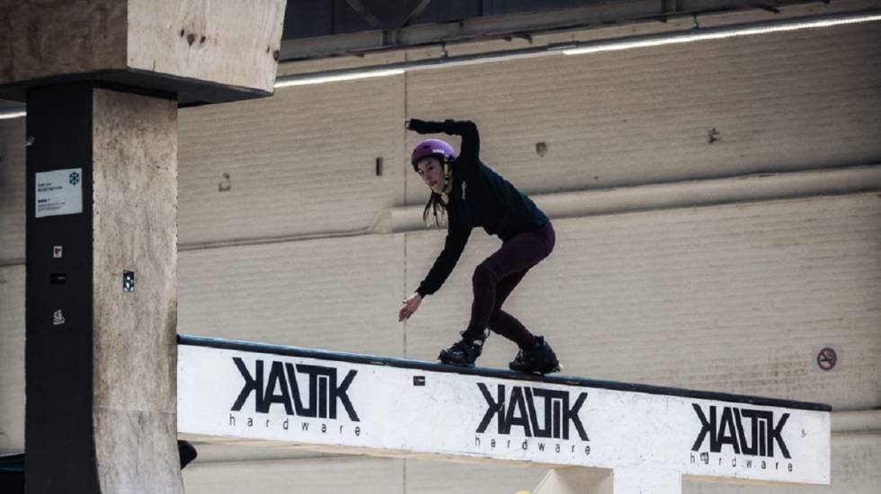 La patinadora Mery Muñoz durante una competición.