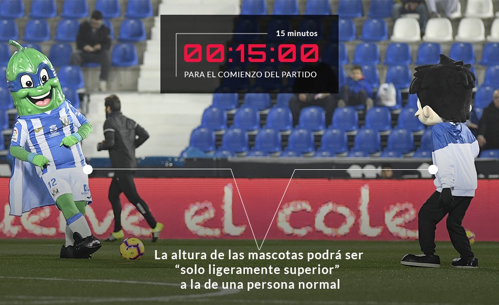 Faltan 15 minutos. Las mascotas de los equipos animan a las aficiones. Pero, instantes antes del comienzo, deben retirarse del terreno de juego. No pueden interferir en nada que afecte a la retransmisión televisiva, aunque sí tienen permitido motivar a la grada. Pueden volver a tener protagonismo en el descanso y después del partido. Su altura podrá ser "solo ligeramente superior" a la de una persona normal, establece el reglamento, que también tiene un capítulo dedicado a estas figuras. ¿Cuál es tu mascota favorita?