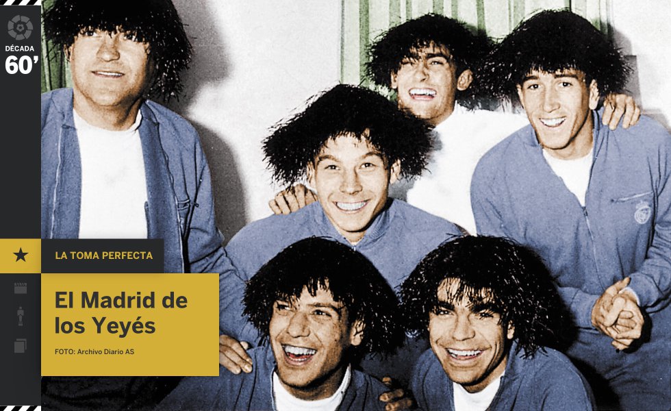 Los sesenta, la década de los hippies y la explosión de los Beatles, fueron tiempos de melenas. Aunque no en todos los lugares. Cuando un reportero retrató a seis jugadores del Real Madrid con una peluca al estilo 'beatle', a la directiva no le gustó nada. Cuenta Alfredo Relaño que el apodo de Madrid ye-yé de la generación posterior a Di Stéfano no gustaba al presidente. Así que lo de los melenudos ya fue demasiado y ordenó frenar la publicación del reportaje...hasta que cambió de idea. La consecución ese 1966 de la Copa de Europa aflojó la rigidez de los dirigentes y la fotografía acabaría siendo el icono de un equipo que se llevó ocho de los diez títulos de la máxima competición liguera de la década.