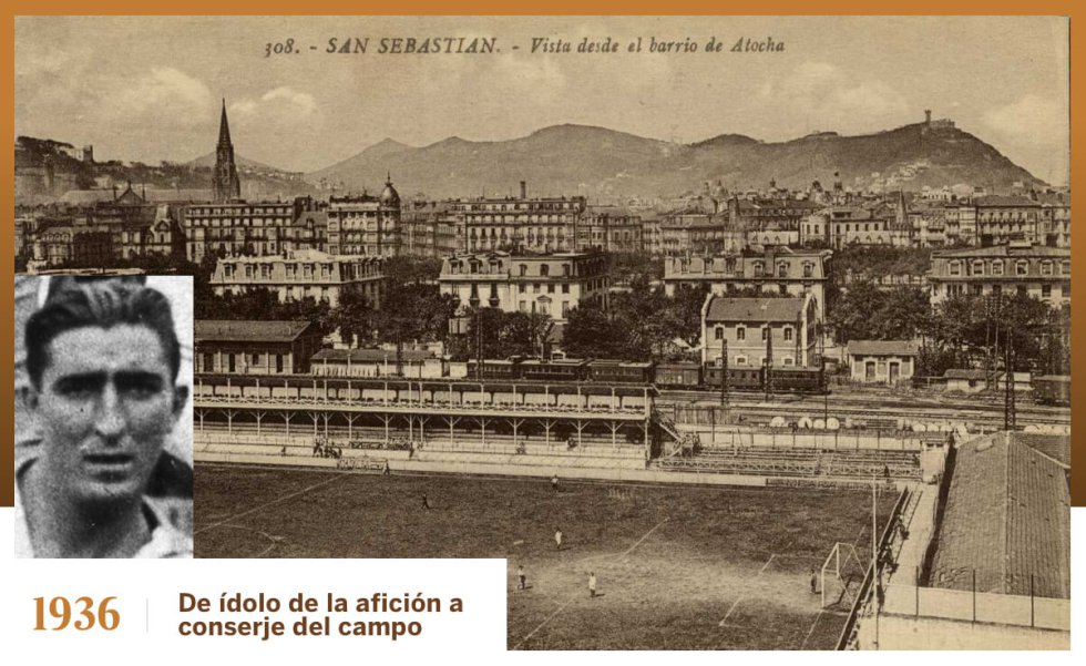 De ídolos hay y hubo siempre en el fútbol, pero la figura del conserje es uno de esos oficios ligados a los estadios que están en peligro de extinción. A medida que los clubes fueron ampliando el número de empleados y su especialización, ese hombre para todo que tanto podía cerrar y abrir la instalación como limpiar el campo o delimitar las líneas empezó a perder sentido. Además de personajes como Andy Perales, que pasó el confinamiento dentro del estadio de La Rosaleda, del Málaga CF, ejerciendo sus funciones, quedará para el recuerdo la figura de Amadeo Labarta. Este centrocampista pasó de ser uno de los líderes de la Real Sociedad en los años veinte y treinta a convertirse en el conserje del desaparecido estadio de Atotxa durante 40 años.