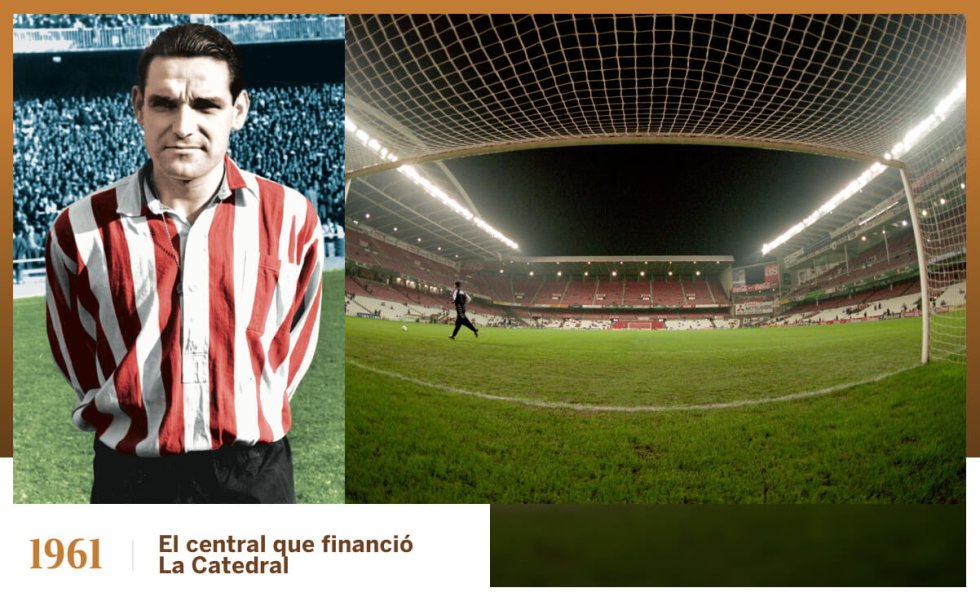 La financiación de los estadios nunca fue tarea sencilla para los clubes. Ejemplo de ello es el Athletic Club. Como otros conjuntos, a principios del siglo pasado la entidad recurrió a las aportaciones de sus socios y a una colecta entre los bilbaínos para pagar las 50.000 pesetas que costó el viejo San Mamés en 1913 (lejos de los más de 185 millones de euros que costó el nuevo un siglo después). Más tarde, en los sesenta, las ganancias por la venta de un central emblemático con más de 200 partidos a sus espaldas, Jesús Garay, sirvieron para ampliar la Catedral del fútbol español. Los cerca de seis millones de pesetas (33.000 euros) que abonaron los azulgranas fueron en ese tiempo toda una fortuna que permitió edificar la Tribuna Norte del coliseo, también conocida como Tribuna Garay.
