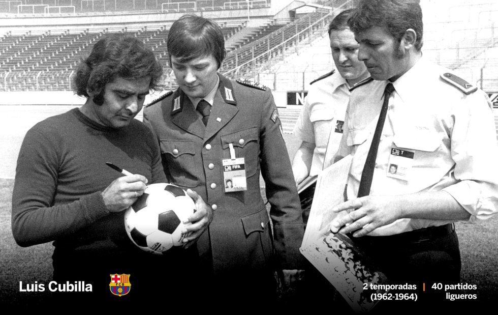 Luis Cubilla fue uno de la decena de futbolistas uruguayos que a lo largo de la historia han pasado por el FC Barcelona. Tras un partido amistoso en el Trofeo Carranza contra Peñarol, los azulgranas decidieron fichar a su delantero en una aventura que duró dos años y cuatro goles. De regreso a su país consiguió éxitos como la Copa Intercontinental, que le valieron para ser considerado uno de los once mejores futbolistas sudamericanos del siglo XX por la Federación Internacional de Historia y Estadística de Fútbol (IFFHS).