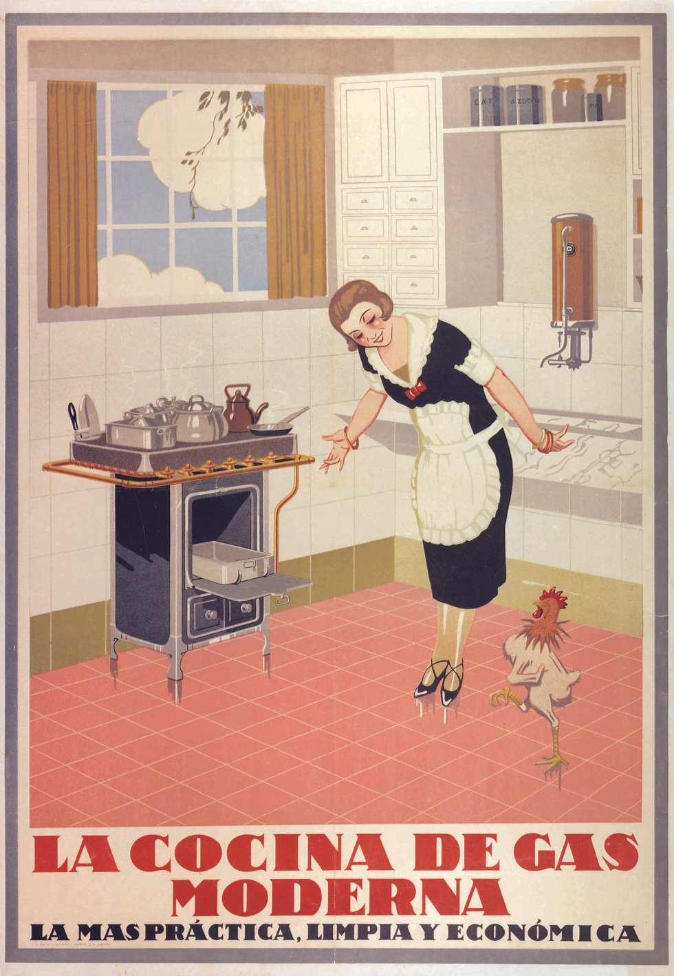   Con la llegada de la electricidad a principios del siglo XX, el gas pasa a un segundo plano. Los faroles de gas son sustituidos por los eléctricos en las ciudades.     "Las fábricas de gas entran en declive durante la Primera Guerra Mundial por la carestía del carbón y la competencia de la electricidad”, explica Barca. “El gas se reorientó hacia los usos térmicos como la calefacción o la cocina”, completa.   Anuncio del siglo XX de un horno de gas perteneciente al Archivo Histórico de la Fundación Gas Natural Fenosa.  