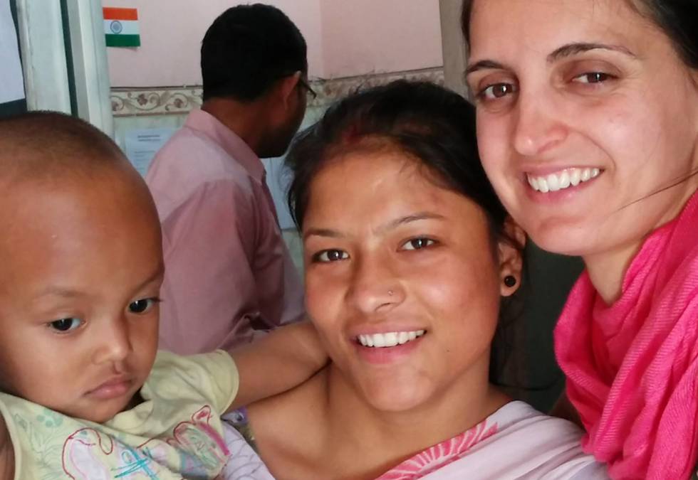 Arancha en uno de sus proyectos en India.