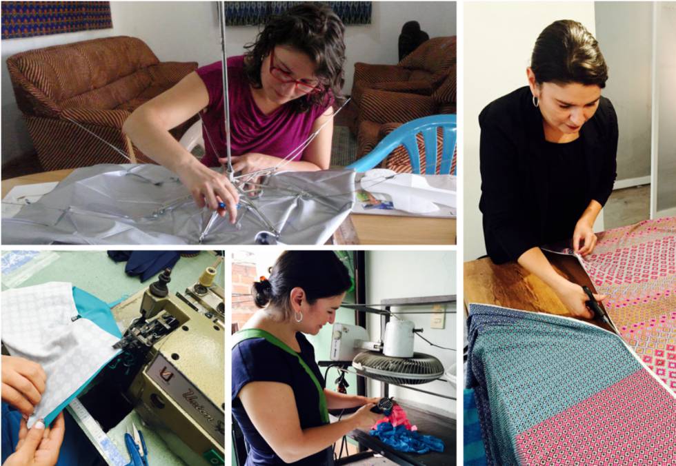 Diana Sierra, trabajando en el diseño de sus braguitas menstruales.