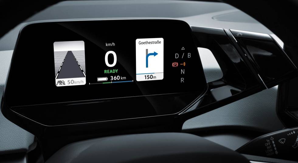 Una de las pantallas del interior del coche eléctrico ID.3.