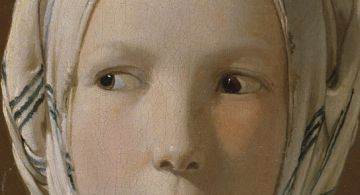 La ladrona de 'La buenaventura' vigila al joven rico mientras registra sus ropajes. De acuerdo con el oftalmólogo, la distancia entre sus ojos es mayor de lo normal (telecanto) y , además, sufre ligero estrabismo.