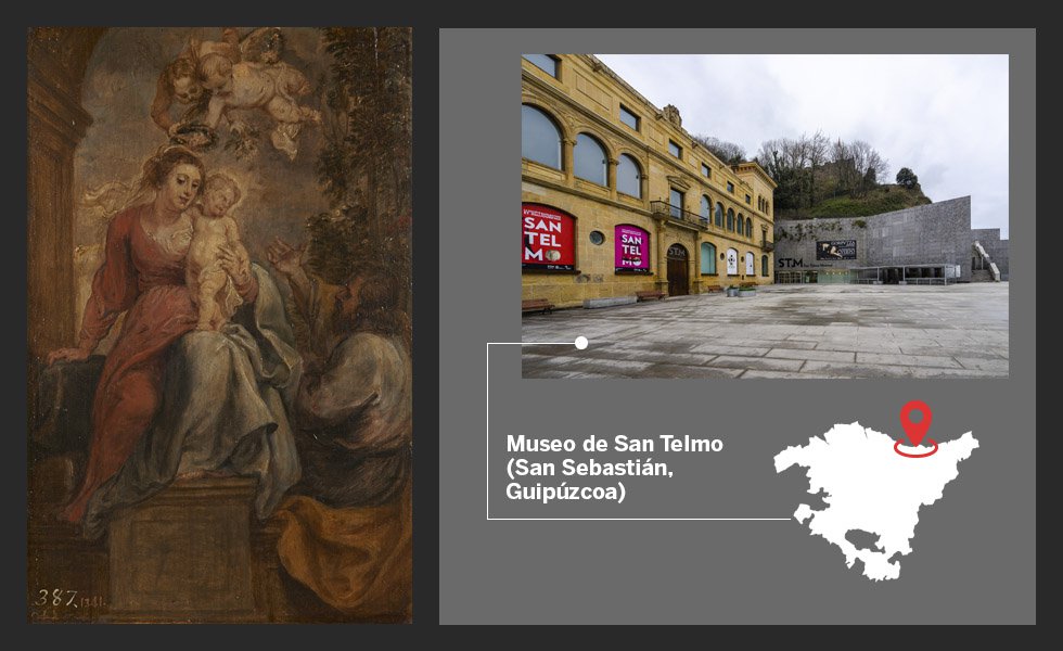 Cuando en 1872 se forma el Museo Nacional de Pintura y Escultura (germen del Prado), y con la incorporación a las colecciones reales de las piezas del Museo de la Trinidad (procedentes de los conventos desamortizados en 1835), el edificio de Villanueva sufrió falta de espacio. Por tanto, se decidió que comenzaran a salir en depósito obras de gran tamaño como los cuadros de altar o los de las exposiciones nacionales. Este pequeño  rubens  -desde 1940 en el San Telmo donostiarra; sin marco mide 23 x 35 centímetros- se escapa de este motivo primigenio a la hora de entregar obras en depósito. Hoy, cualquier institución que solicite ser depositaria debe pedir obras para completar colecciones, que tengan vínculos con los fondos que van a acompañar o con el lugar en el que se van a mostrar.