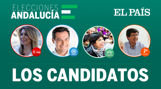 Resultado de imagen de los cinco candidatos a las elecciones andaluzas 2018
