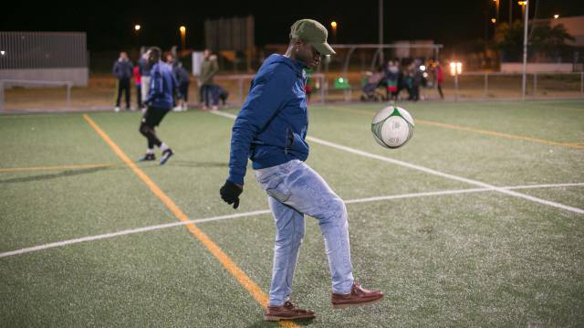 Malick, en un entrenamiento de Alma de África en Jerez.