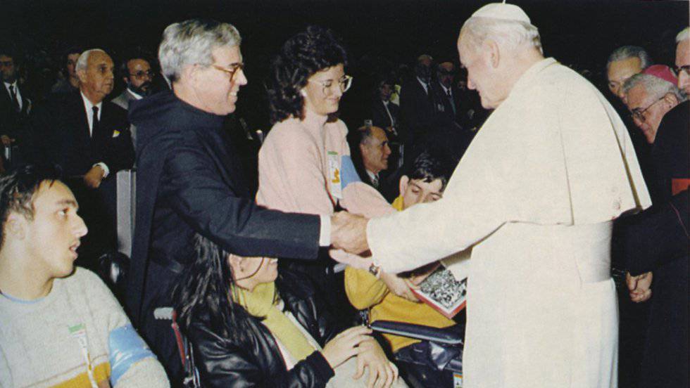 El germá Andreu, con Juan Pablo II
